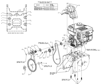 Engine Drive Diagram and Parts List for 2X26-INCHHP (31AM5CVS710)(2017) Cub Cadet Snow Blower